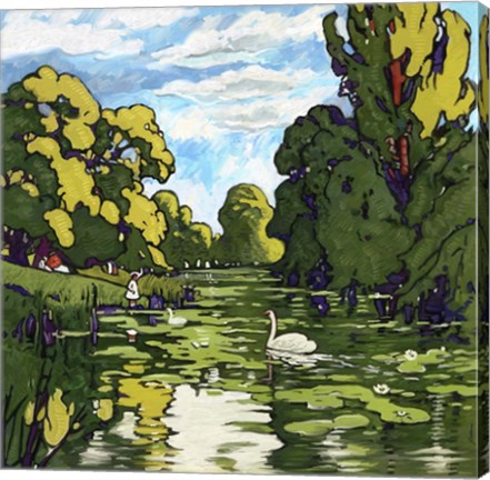 Framed Pop London Landscape Gardens Print