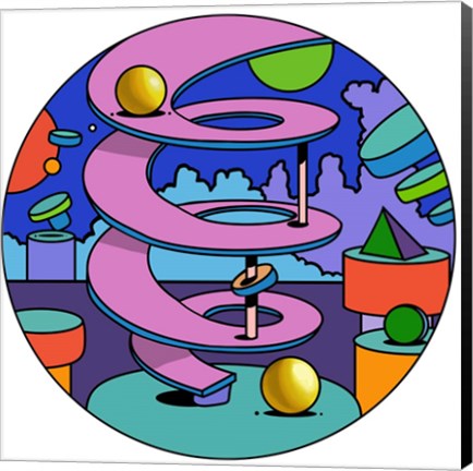 Framed Pink Ramp Circle Print