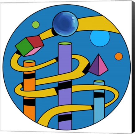 Framed Yellow Ramp Circle Print