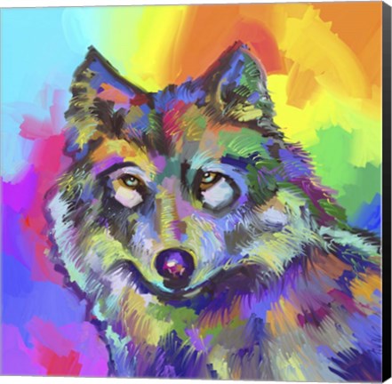Framed Pop Art - Wolf 2 Print