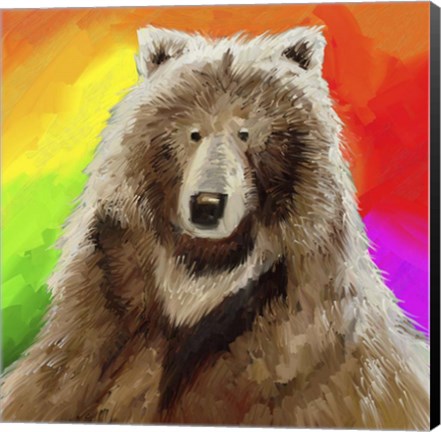 Framed Pop Art Bear Print