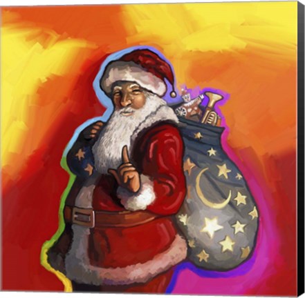 Framed Pop Art Santa Print