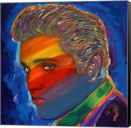 Framed Elvis Rainbow Print