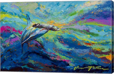 Framed After Dinner Swim - Hammer Head Shark Print