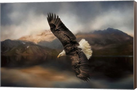 Framed Fishing At The Mount Print