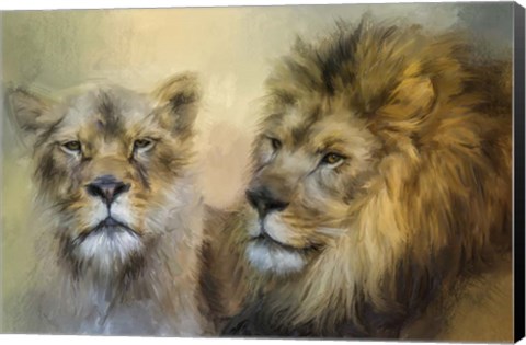 Framed Lion and His Lioness Print