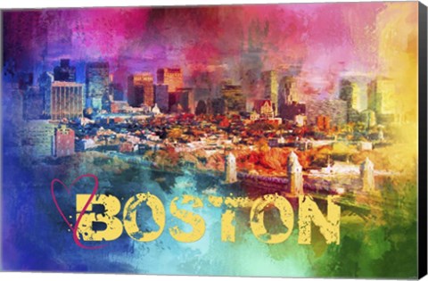 Framed Sending Love To Boston Print