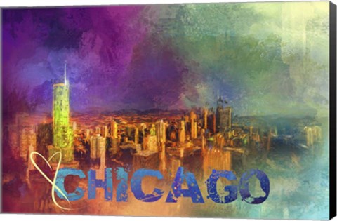 Framed Sending Love To Chicago Print