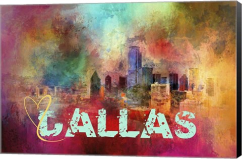 Framed Sending Love To Dallas Print