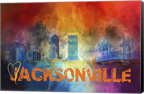 Framed Sending Love To Jacksonville Print