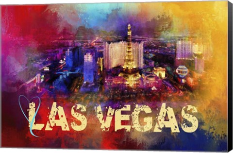 Framed Sending Love To Las Vegas Print