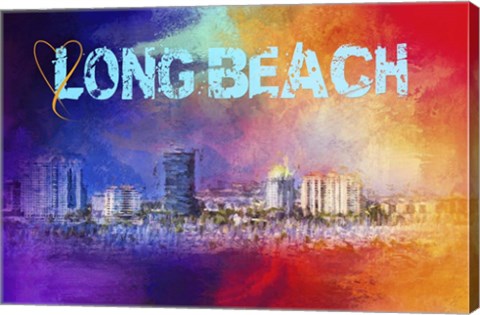 Framed Sending Love To Long Beach Print