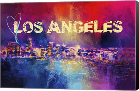 Framed Sending Love To Los Angeles Print