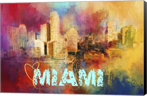 Framed Sending Love To Miami Print
