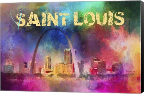 Framed Sending Love To Saint Louis Print