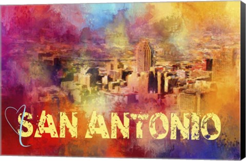 Framed Sending Love To San Antonio Print