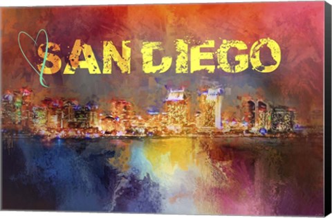 Framed Sending Love To San Diego Print