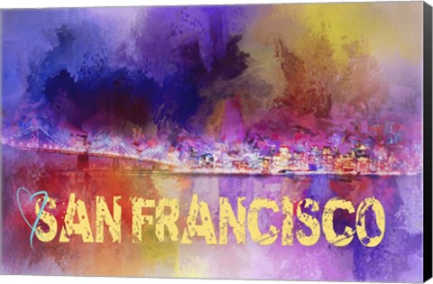 Framed Sending Love To San Francisco Print