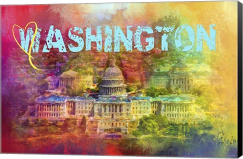 Framed Sending Love To Washington Print