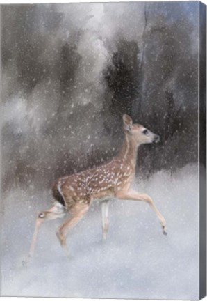 Framed Braving Her First Snow Print