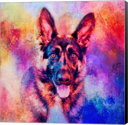 Framed Jazzy German Shepherd Print