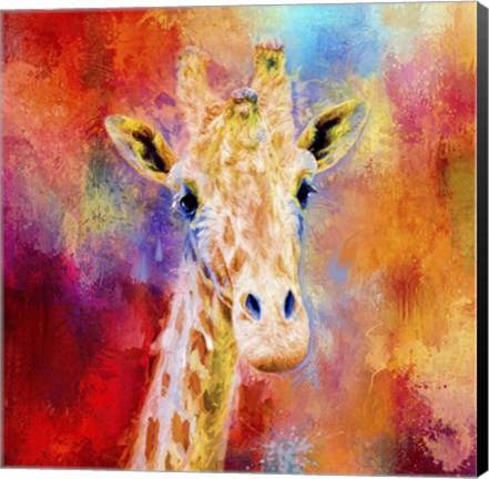Framed Jazzy Giraffe Print