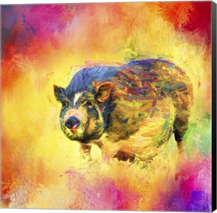 Framed Jazzy Pig Print