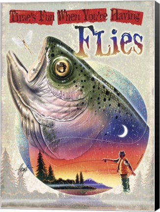 Framed Bass Fly Fish Print