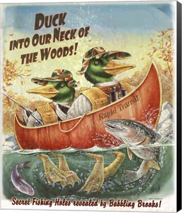 Framed Duck Canoe Print