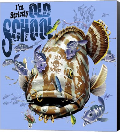 Framed Old School Grouper Print