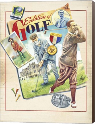 Framed Golf Evolution Print