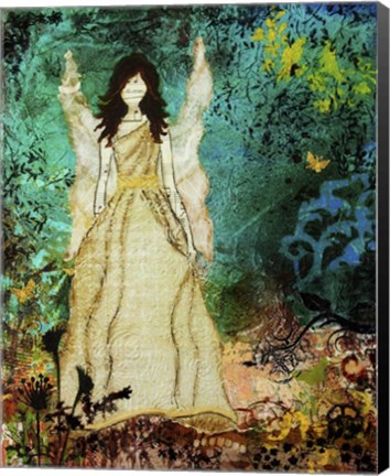 Framed Angel In The Garden Print