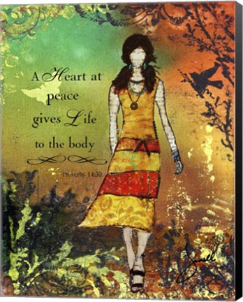 Framed Heart at Peace Print