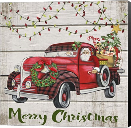 Framed Vintage Christmas Truck-D Print