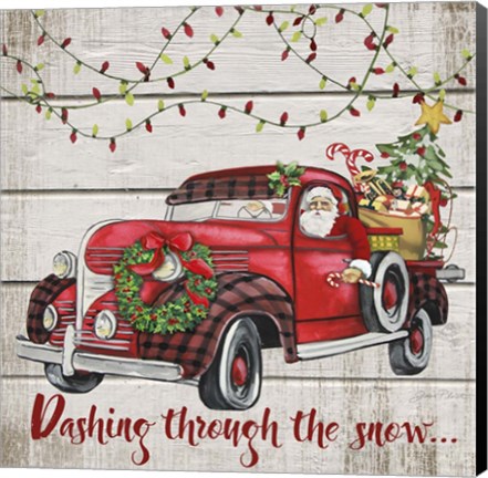 Framed Vintage Christmas Truck-E Print