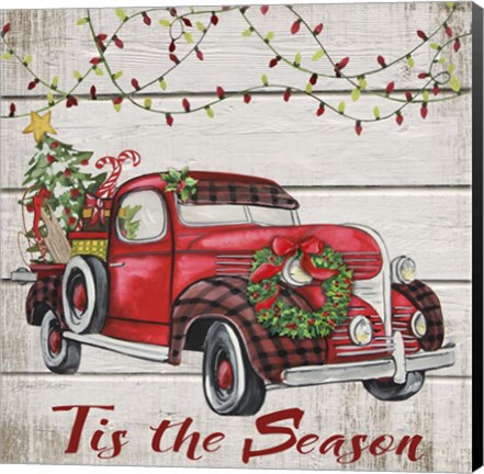 Framed Vintage Christmas Truck-F Print