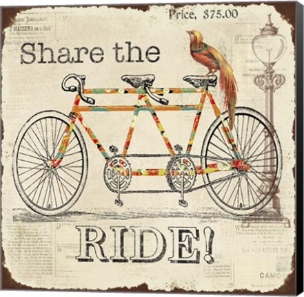 Framed Share the Ride Print