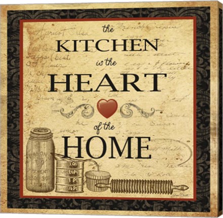 Framed Kitchen Heart Vignette Print