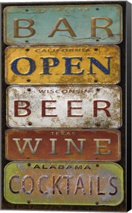 Framed License Plates - Bar Print
