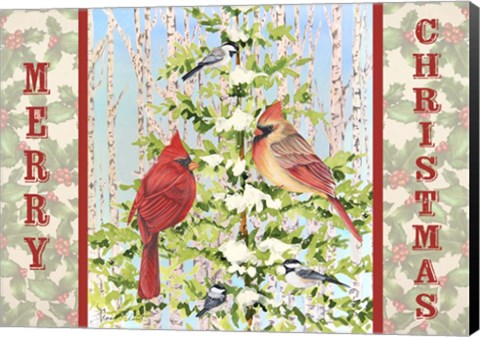 Framed Christmas Birds Print