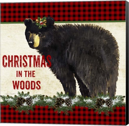 Framed Christmas in the Woods - Bear Print