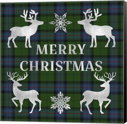 Framed Merry Christmas Plaid - Silver Print