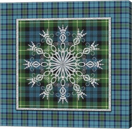 Framed Plaid Snowflakes Print