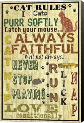 Framed Cat Rules Print