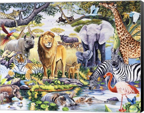 Framed Safari Wildlife Print