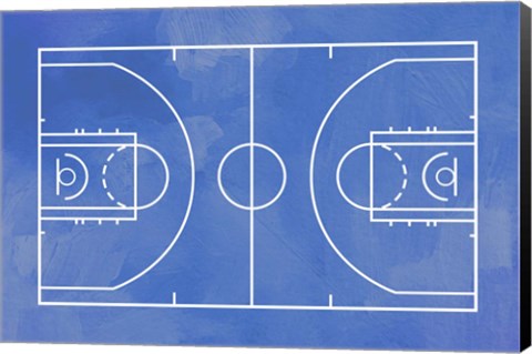 Framed Basketball Court Blue Paint Background Print