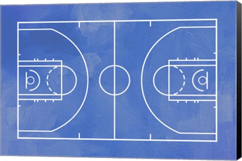 Framed Basketball Court Blue Paint Background Print