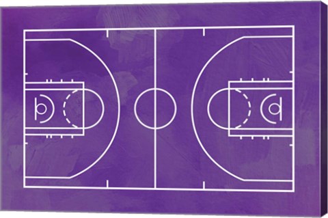 Framed Basketball Court Purple Paint Background Print