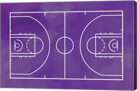 Framed Basketball Court Purple Paint Background Print