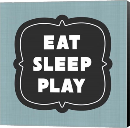 Framed Eat Sleep Play Football - Blue Part II Print